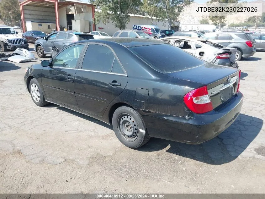 JTDBE32K230227026 2003 Toyota Camry Le