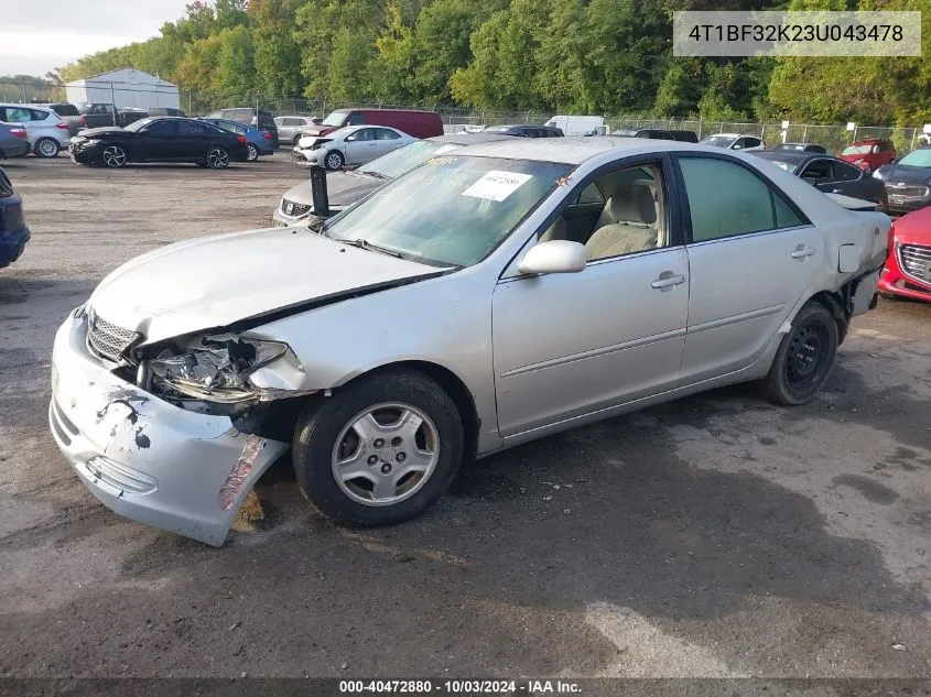 4T1BF32K23U043478 2003 Toyota Camry Le