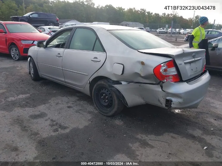 4T1BF32K23U043478 2003 Toyota Camry Le