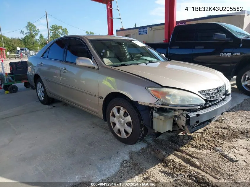 4T1BE32K43U205582 2003 Toyota Camry Le