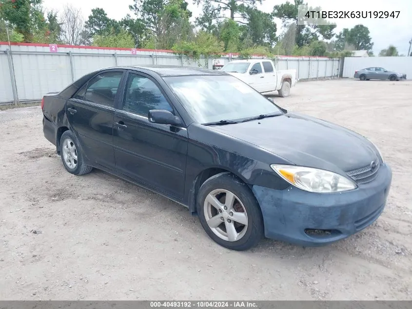 4T1BE32K63U192947 2003 Toyota Camry Le