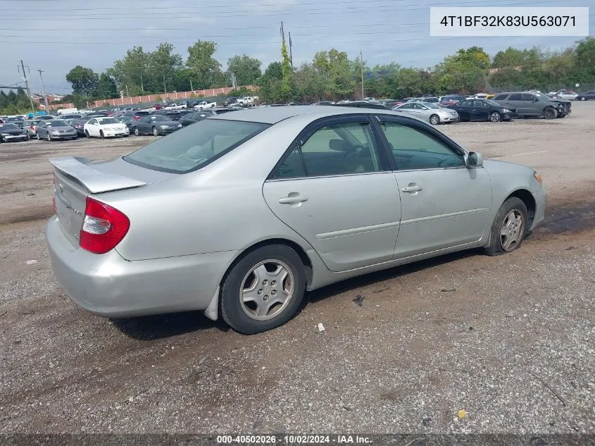 4T1BF32K83U563071 2003 Toyota Camry Le V6