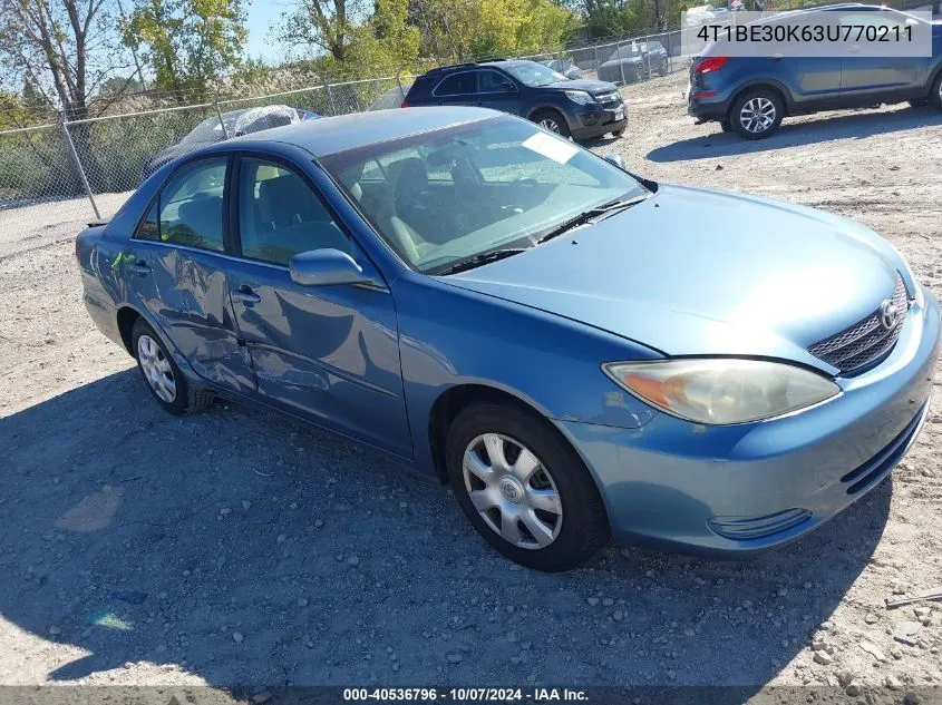 4T1BE30K63U770211 2003 Toyota Camry Le