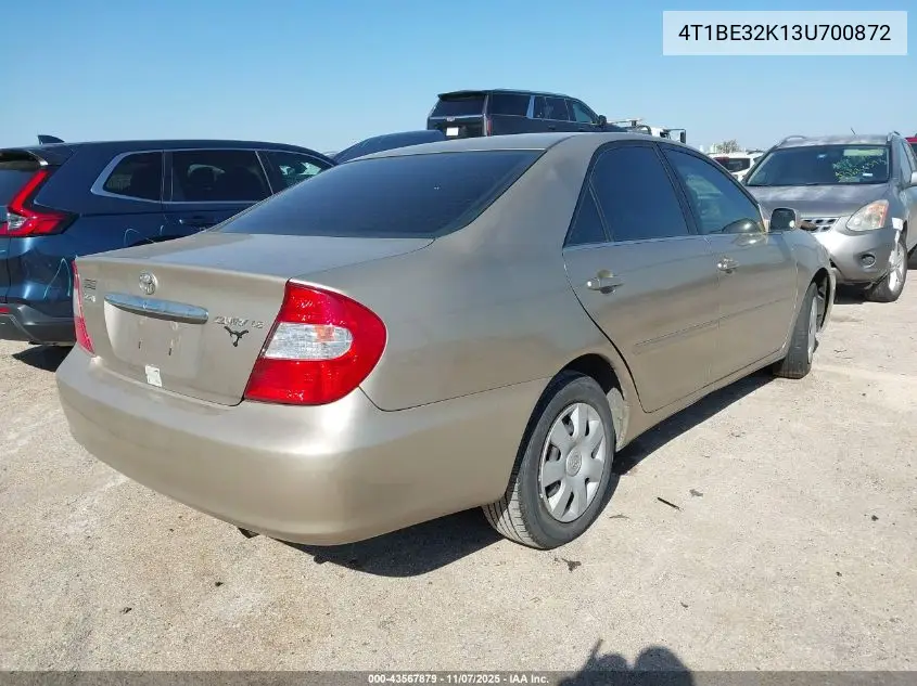 4T1BE32K13U700872 2003 Toyota Camry Le