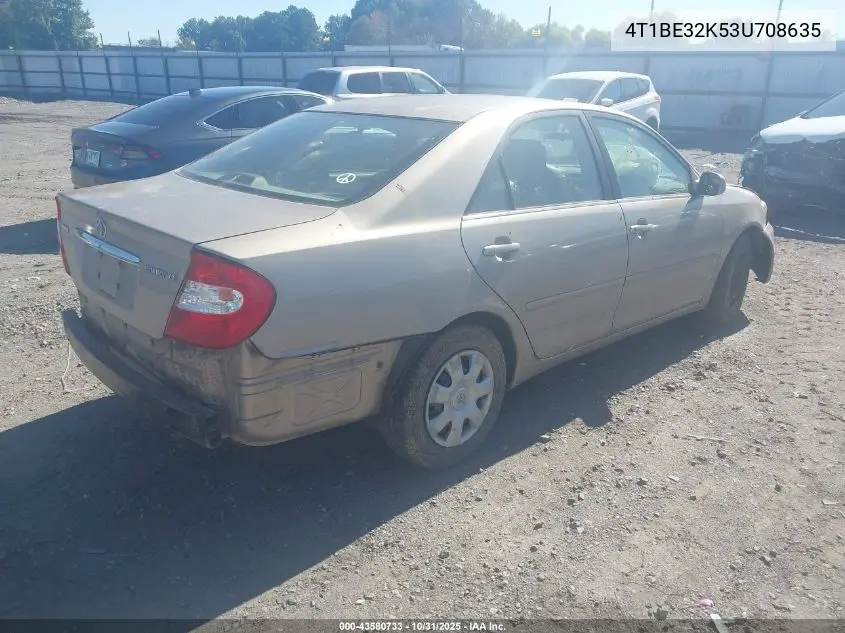4T1BE32K53U708635 2003 Toyota Camry Le