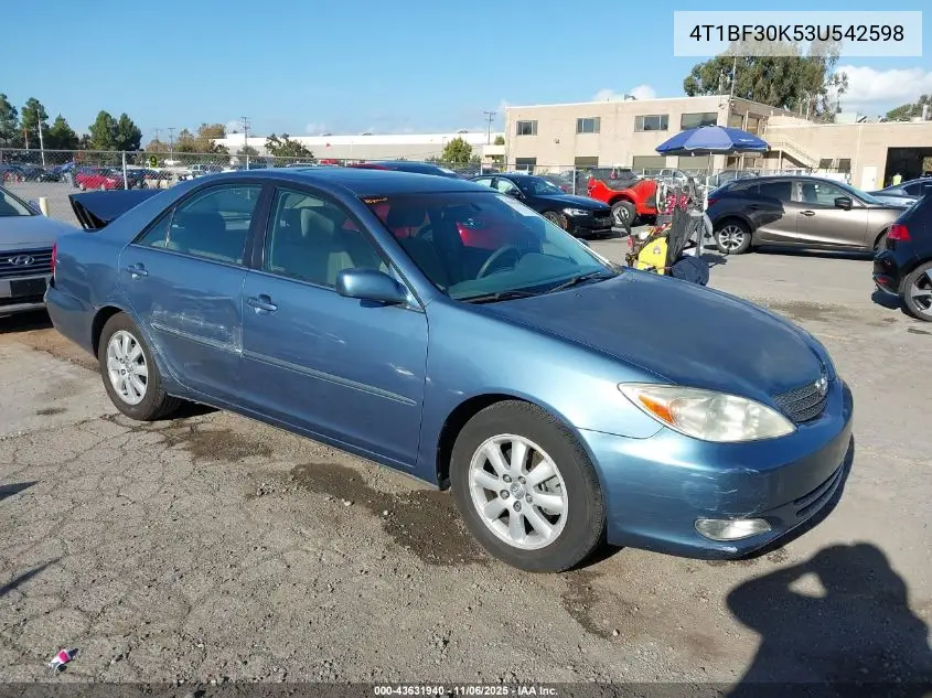 4T1BF30K53U542598 2003 Toyota Camry Xle