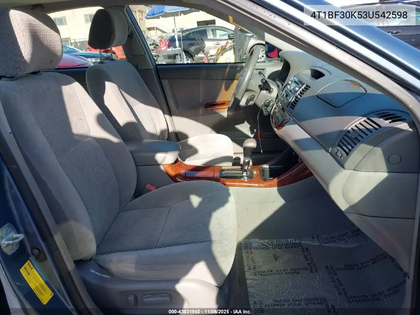 4T1BF30K53U542598 2003 Toyota Camry Xle