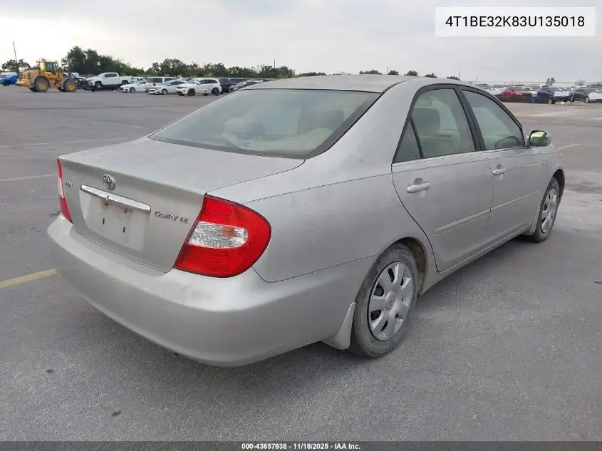 4T1BE32K83U135018 2003 Toyota Camry Le