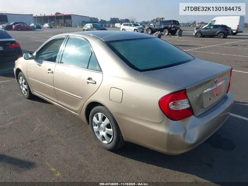 JTDBE32K130184475 2003 Toyota Camry Le