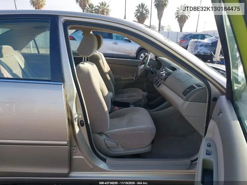JTDBE32K130184475 2003 Toyota Camry Le