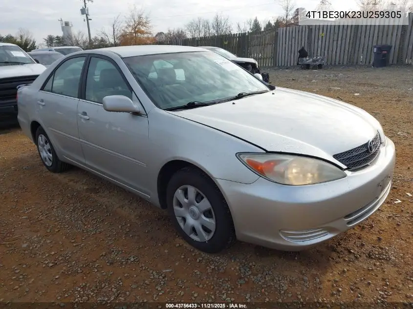 4T1BE30K23U259305 2003 Toyota Camry Le