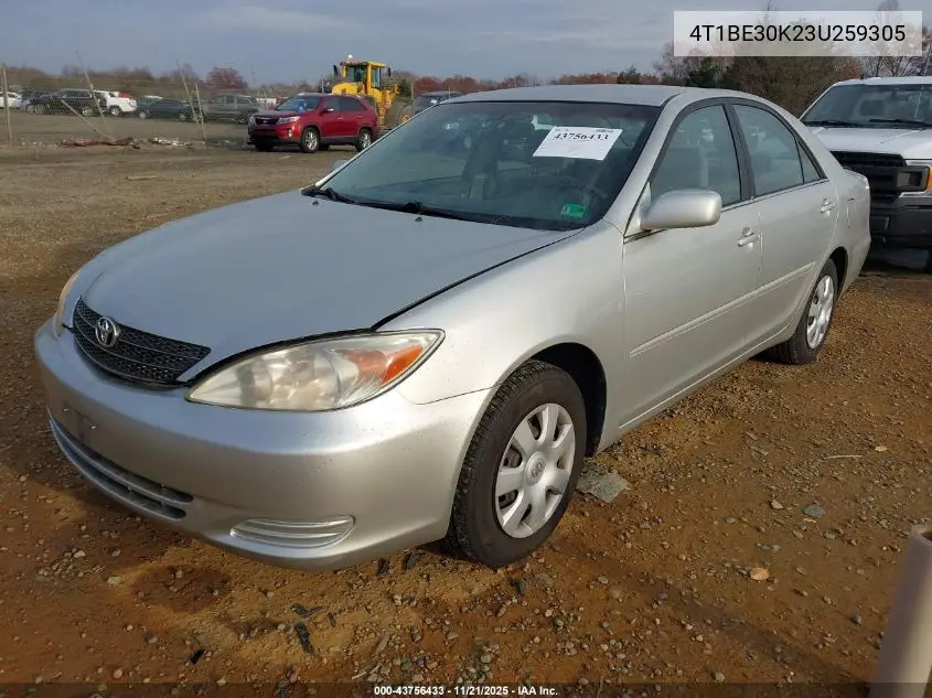 4T1BE30K23U259305 2003 Toyota Camry Le