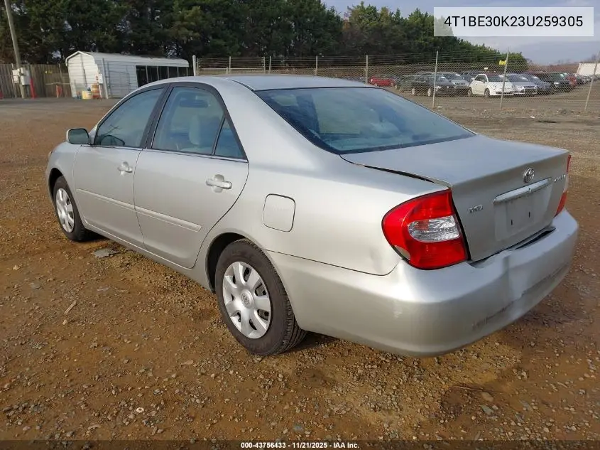 4T1BE30K23U259305 2003 Toyota Camry Le