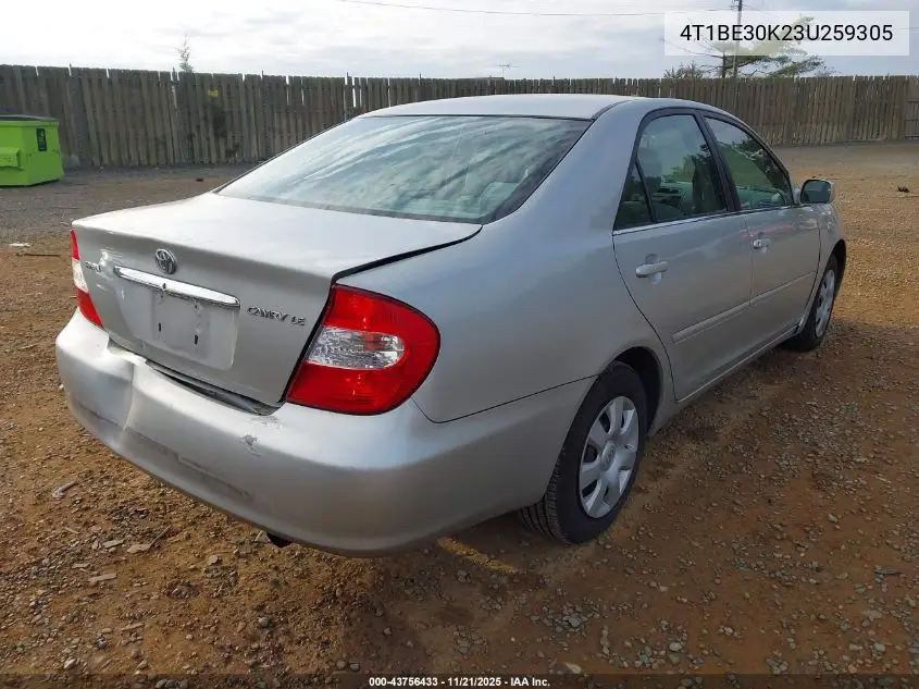 4T1BE30K23U259305 2003 Toyota Camry Le