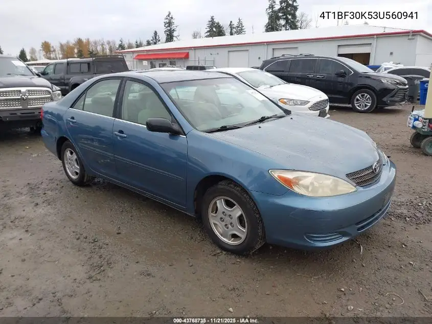 4T1BF30K53U560941 2003 Toyota Camry Le V6