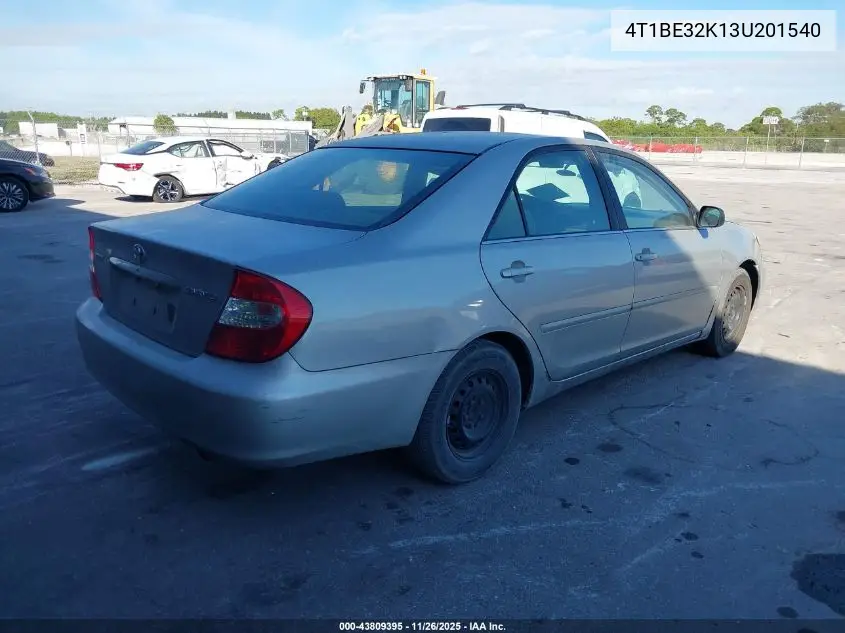 4T1BE32K13U201540 2003 Toyota Camry Le