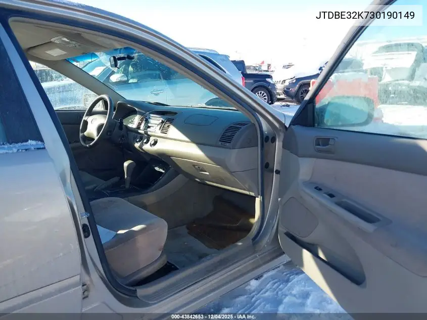 JTDBE32K730190149 2003 Toyota Camry Le