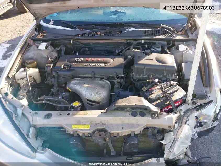 4T1BE32K63U678903 2003 Toyota Camry Le