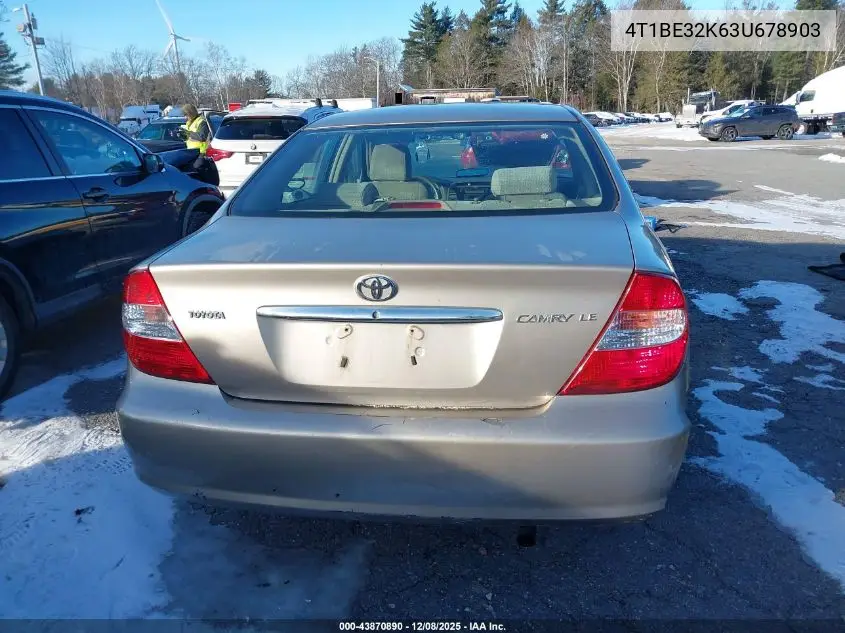 4T1BE32K63U678903 2003 Toyota Camry Le