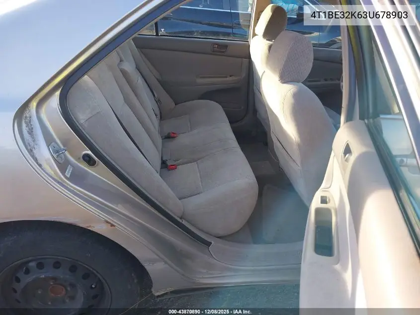 4T1BE32K63U678903 2003 Toyota Camry Le