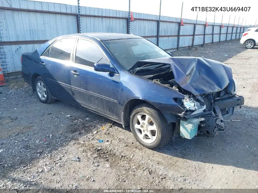 4T1BE32K43U669407 2003 Toyota Camry Le