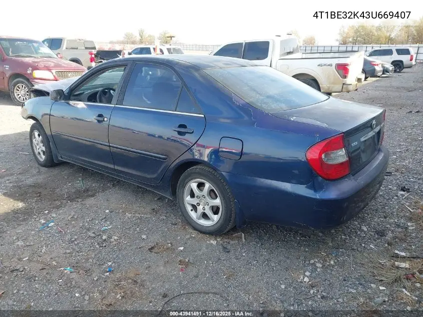 4T1BE32K43U669407 2003 Toyota Camry Le