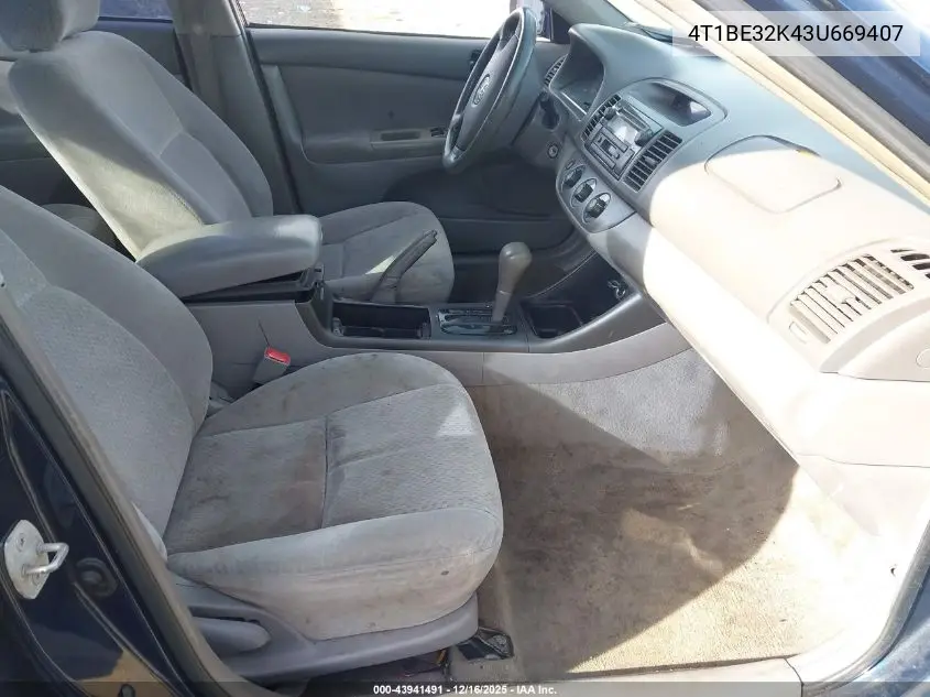 4T1BE32K43U669407 2003 Toyota Camry Le