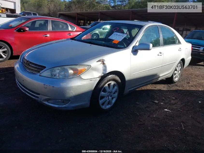 4T1BF30K03U563701 2003 Toyota Camry Xle V6
