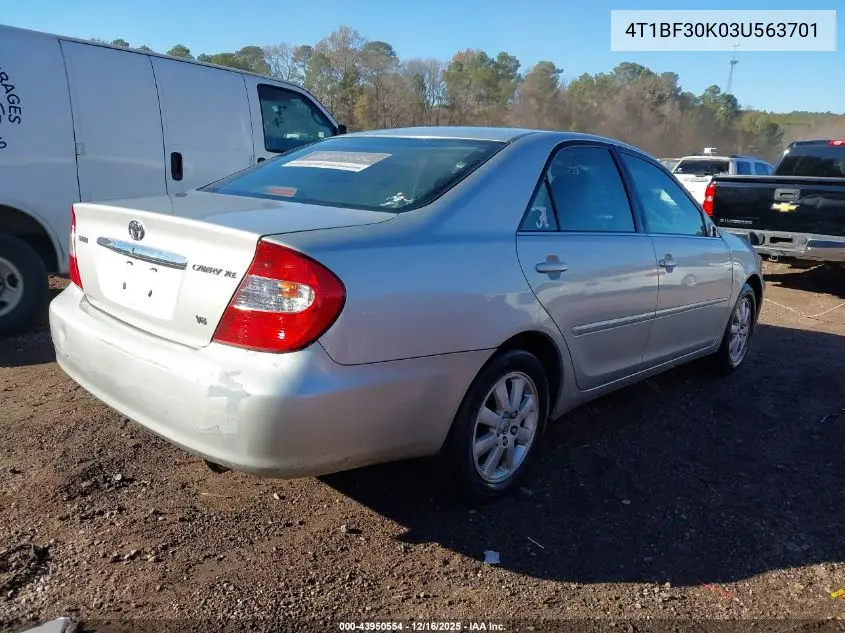 4T1BF30K03U563701 2003 Toyota Camry Xle V6