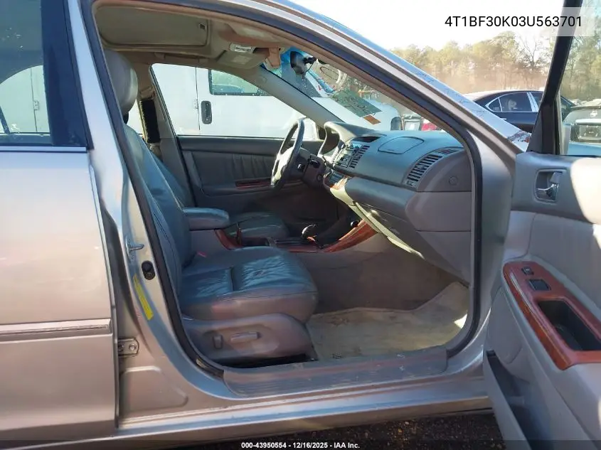 4T1BF30K03U563701 2003 Toyota Camry Xle V6