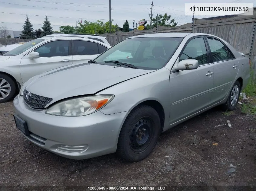 4T1BE32K94U887652 2004 Toyota Camry Le/Xle/Se