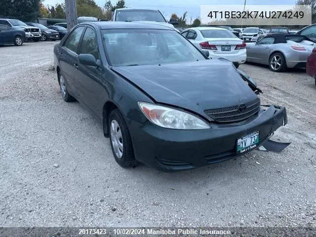 4T1BE32K74U274249 2004 Toyota Camry Le