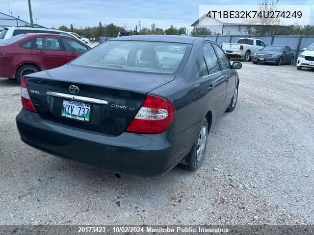 4T1BE32K74U274249 2004 Toyota Camry Le