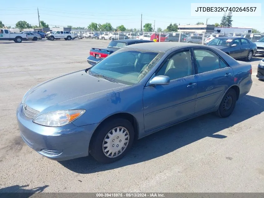 JTDBE32K740264557 2004 Toyota Camry Le