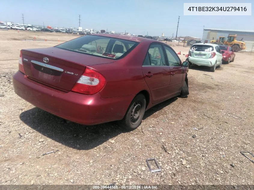 4T1BE32K34U279416 2004 Toyota Camry Le/Se/Std/Xle