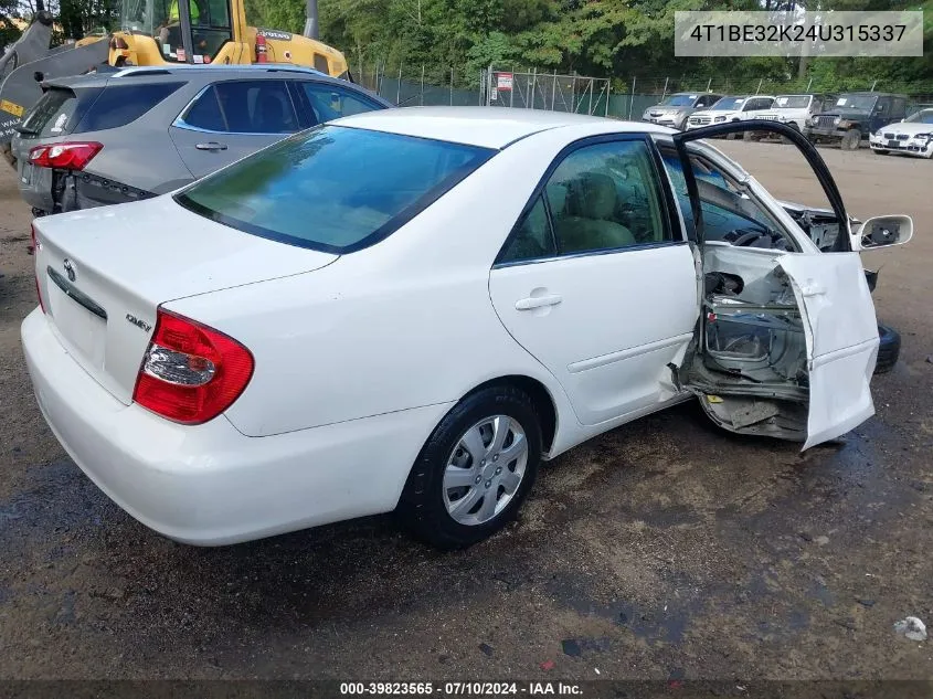 4T1BE32K24U315337 2004 Toyota Camry Le