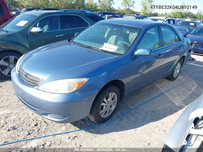 4T1BE32K04U810149 2004 Toyota Camry Le