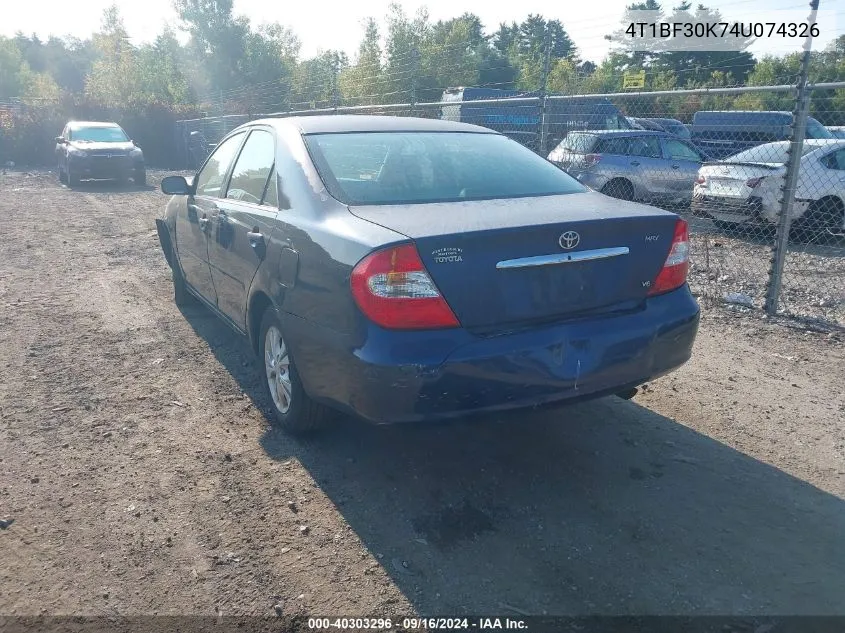 4T1BF30K74U074326 2004 Toyota Camry Le V6