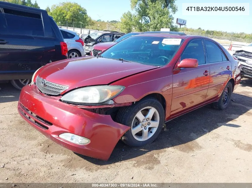 4T1BA32K04U500546 2004 Toyota Camry Se