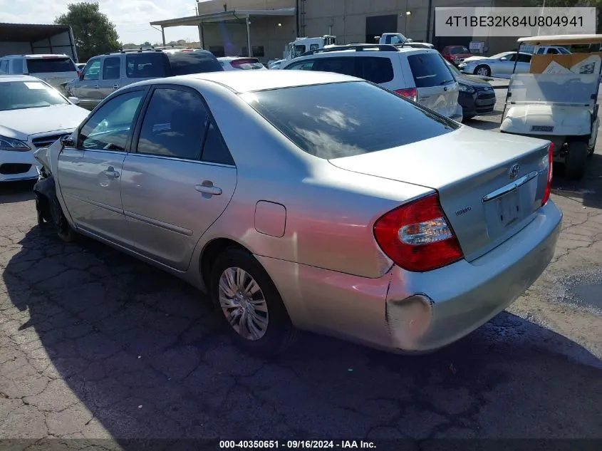 4T1BE32K84U804941 2004 Toyota Camry Le