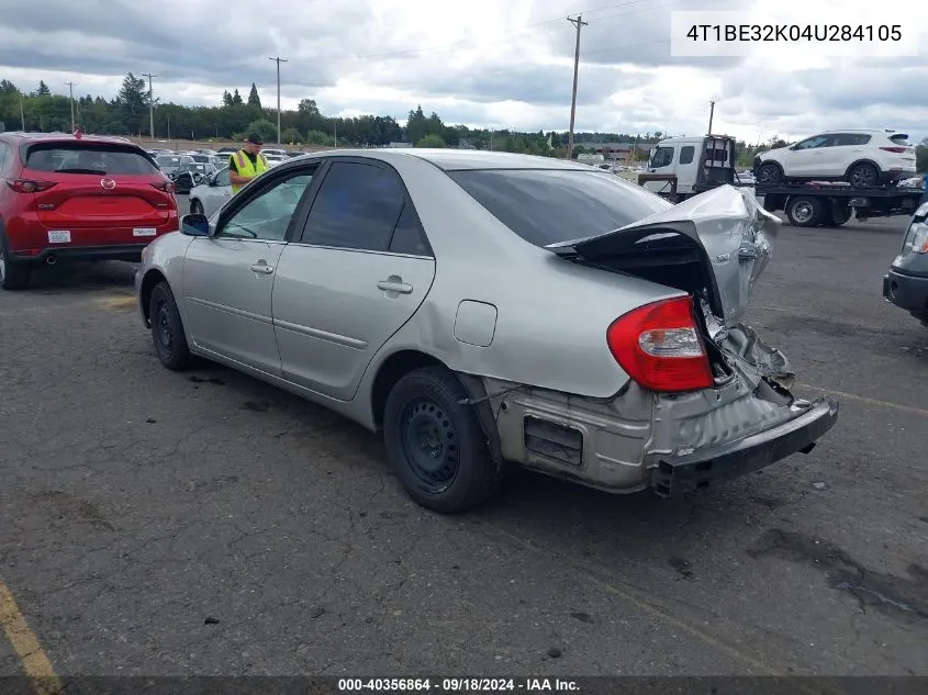 4T1BE32K04U284105 2004 Toyota Camry Le