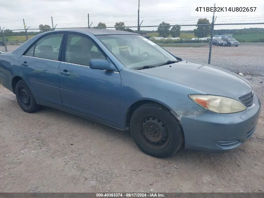 4T1BE32K14U802657 2004 Toyota Camry Le