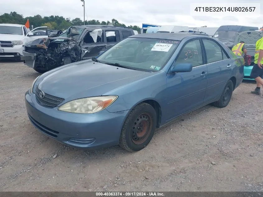 4T1BE32K14U802657 2004 Toyota Camry Le