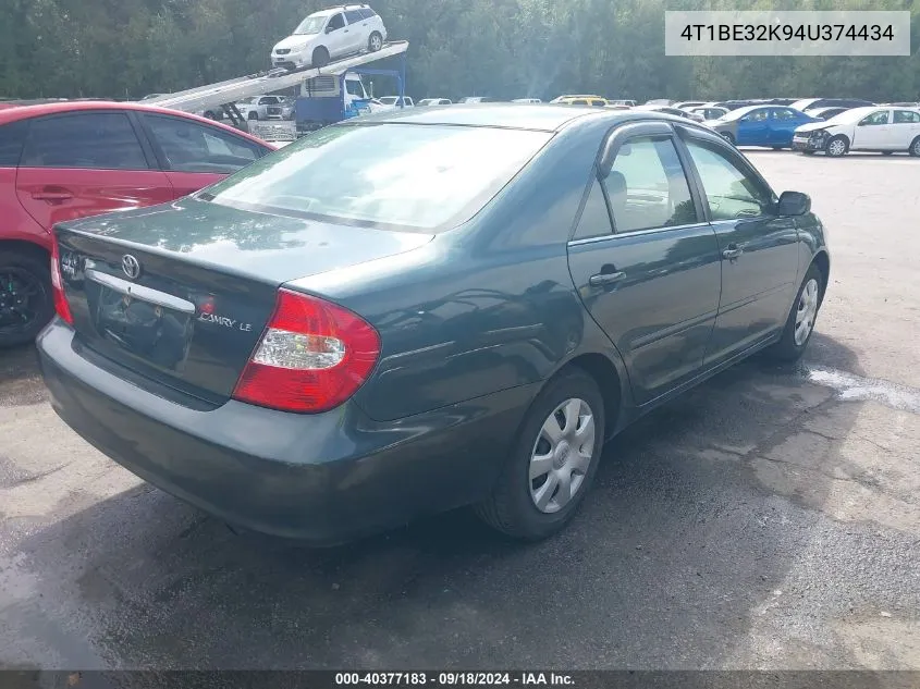 4T1BE32K94U374434 2004 Toyota Camry Le