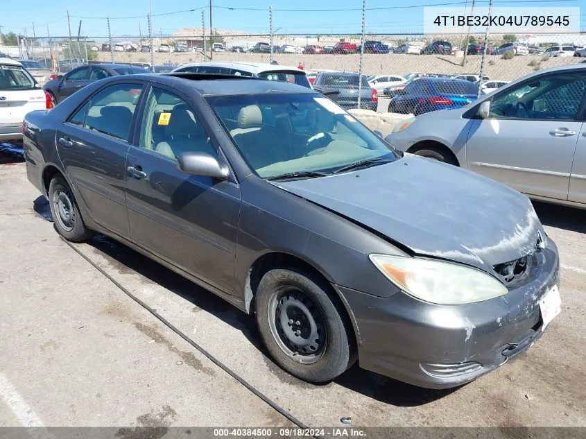 4T1BE32K04U789545 2004 Toyota Camry Le