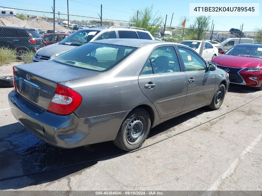 4T1BE32K04U789545 2004 Toyota Camry Le