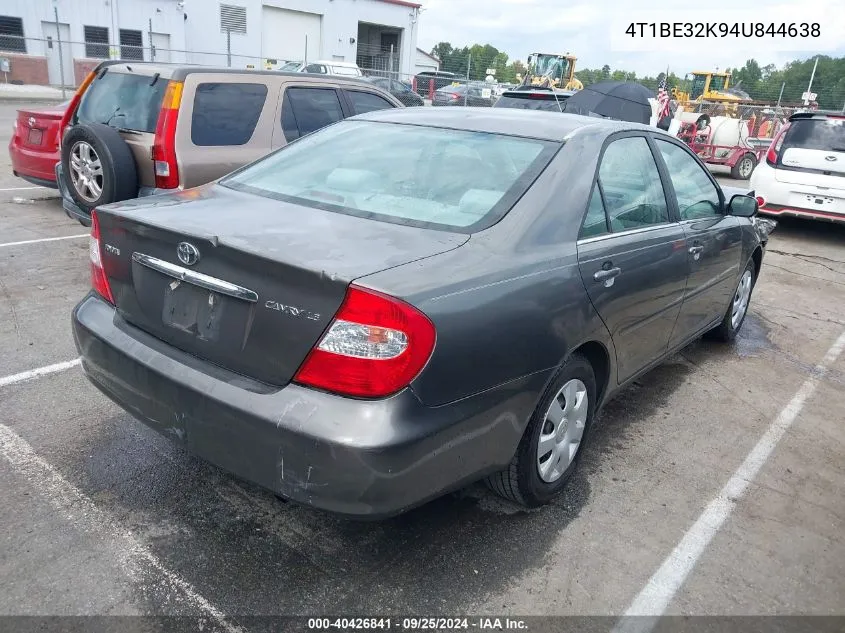 4T1BE32K94U844638 2004 Toyota Camry Le