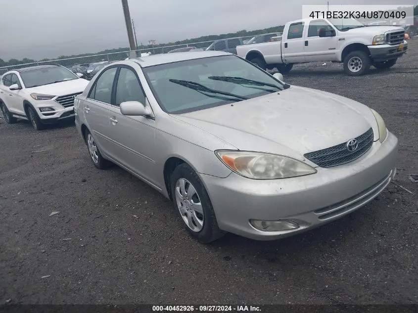 4T1BE32K34U870409 2004 Toyota Camry Xle