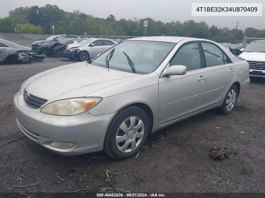 4T1BE32K34U870409 2004 Toyota Camry Xle