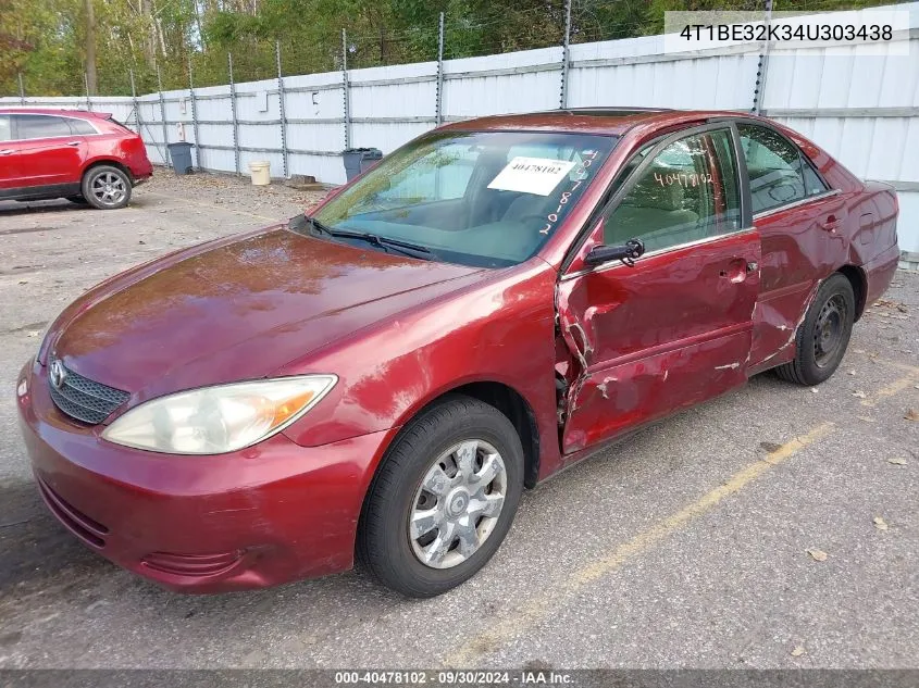 4T1BE32K34U303438 2004 Toyota Camry Le